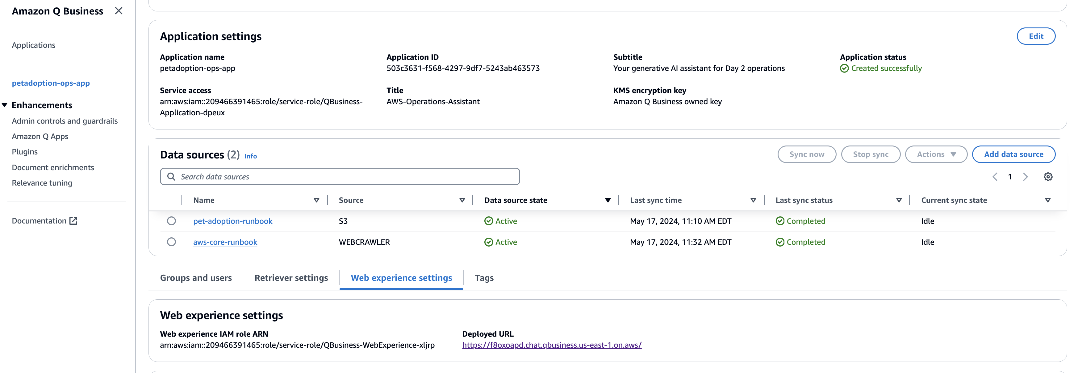 Accessing the application